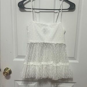 Sheer Polka Dot Tiered Cami Top
